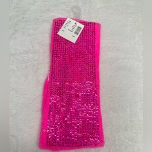 Justice Girls Cozy One Size Fit All Winter Headband Sequence Pink Super Soft